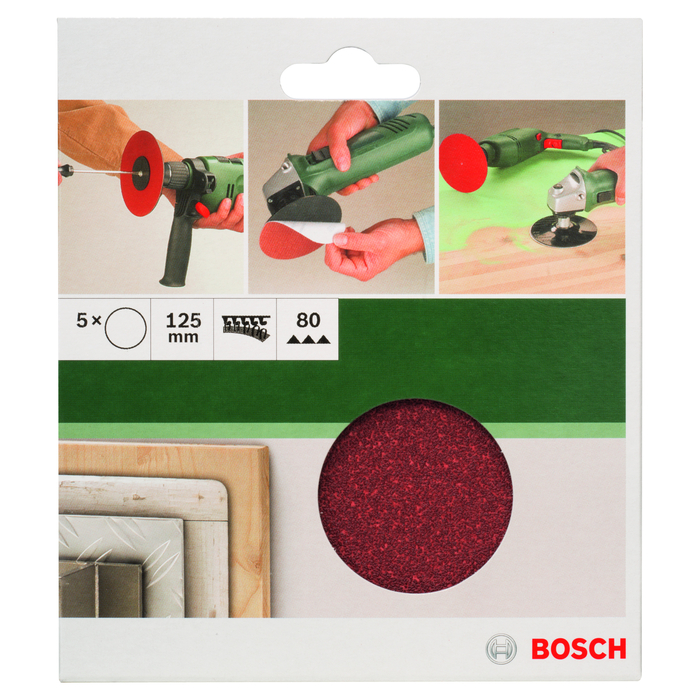 BOSCH Set hartii abrazive Ø 125 mm, R80, (5)