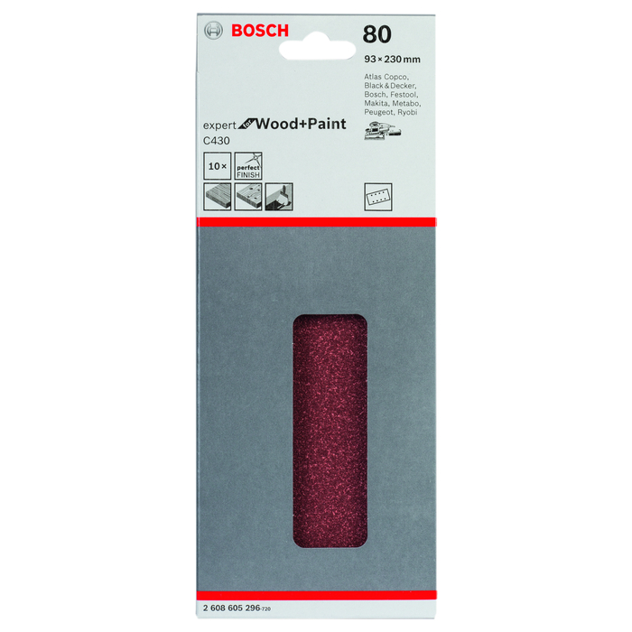BOSCH Foi abrazive C430, ambalaj de 10 buc.