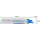 BOSCH Set de 5 pânze de fierăstrău sabie PRO Thin Metal precise S937EAF, 1.1 x 25 x 150 mm