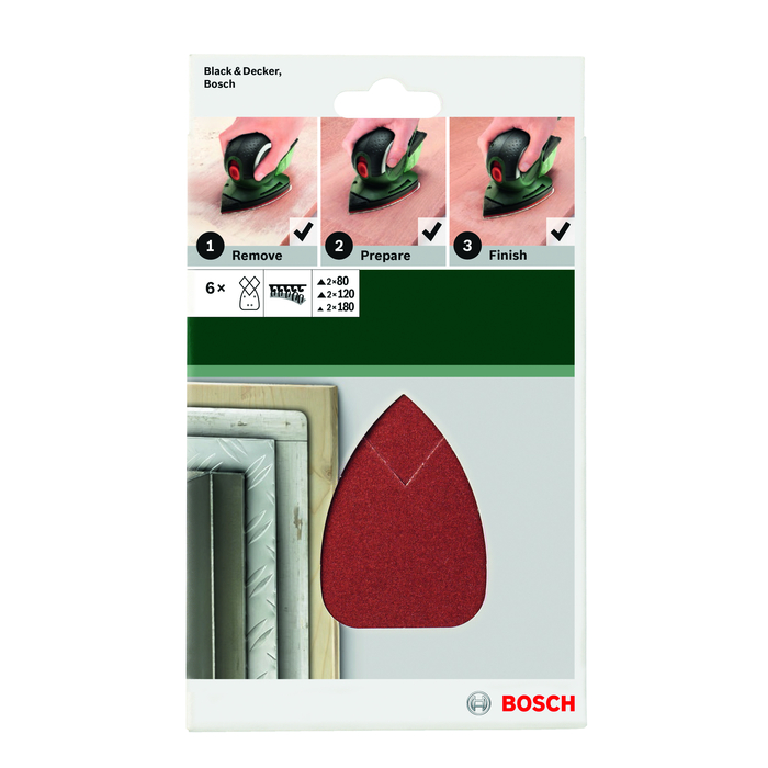 BOSCH Foi abrazive 95x135 mm, R80/R120/R180