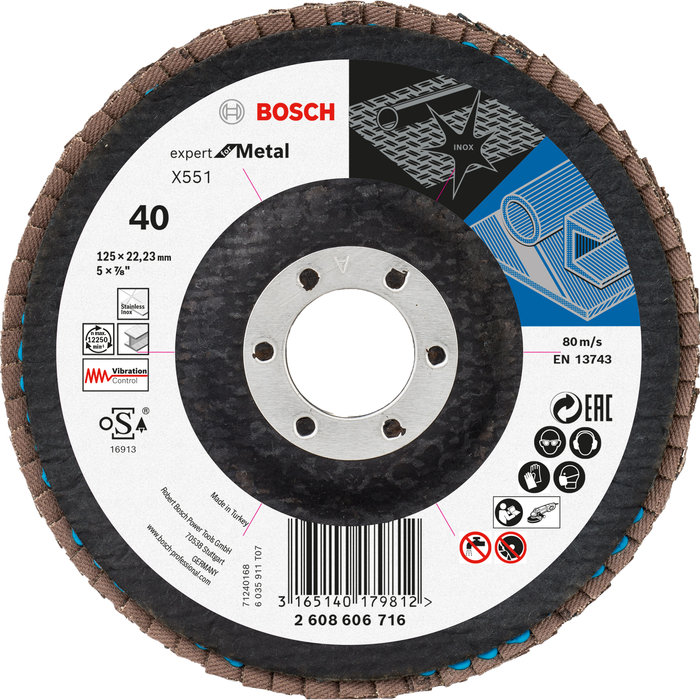 BOSCH Disc de şlefuire evantai X551, Expert for Metal