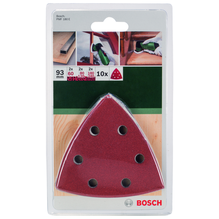 BOSCH Set 10 foi slefuire Lemn+Metal, 93mm