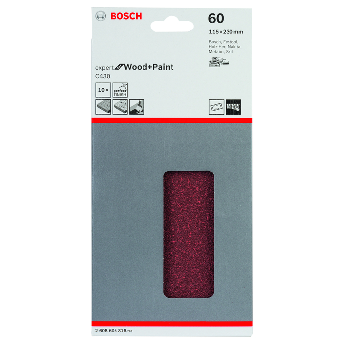 BOSCH Bosch Foi abrazive C470, ambalaj de 10 buc.