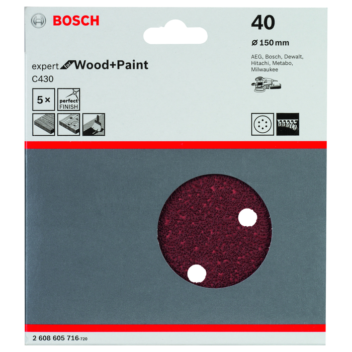 BOSCH Foi abrazive C430, ambalaj de 5 buc.