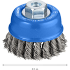 BOSCH PRO Metal heavy Cup Brush, 75 x 0.5 mm, Thread