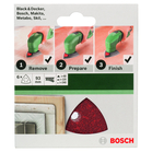 BOSCH Foi abrazive 93 mm, 2x R60/ 120/ 240, 6g