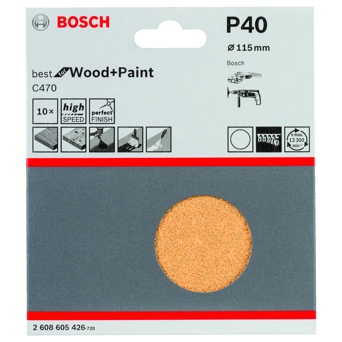 BOSCH Set foi abrazive C470, 10 buc.