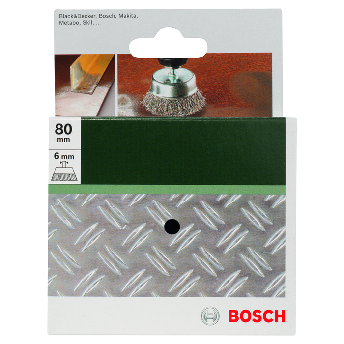 BOSCH Perii-oală pentru maşini de găurit – sârmă ondulată, 80 mm