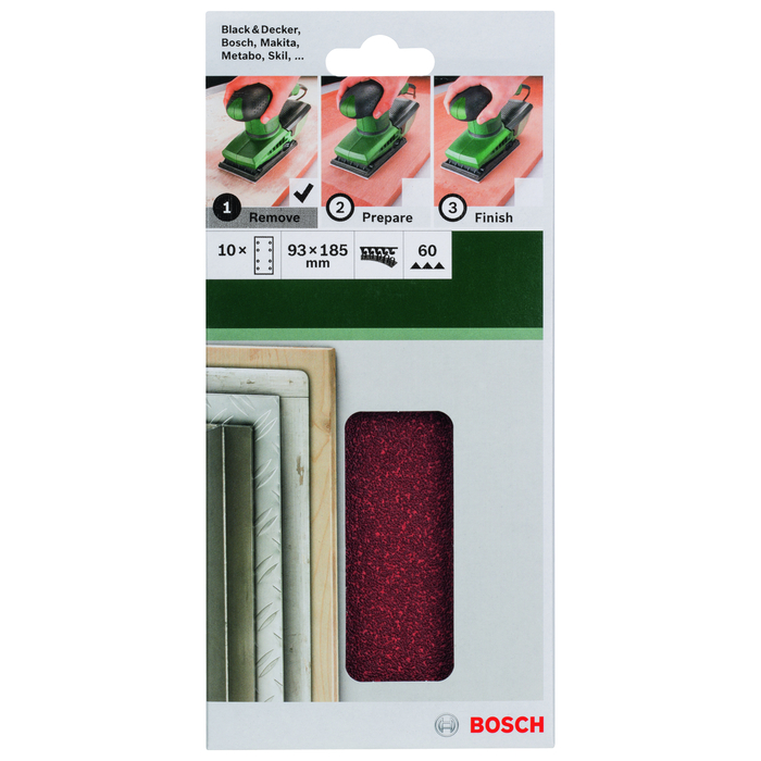 BOSCH Foi abrazive 93x185 mm, R60,8 gauri (10)