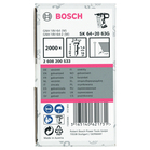 BOSCH Set 2000 cuie galvanizate SK64-20 G, 1.6x2.8x1.35x63 mm pentru GNH