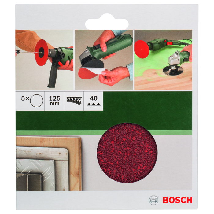 BOSCH Set hartii abrazive Ø 125 mm, R40, (5)