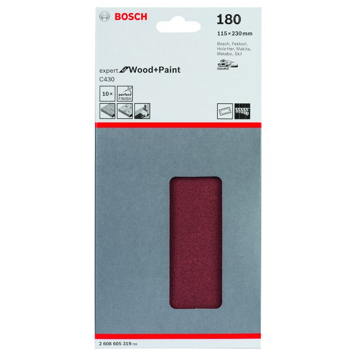 BOSCH Foi abrazive C430, ambalaj de 10 buc.