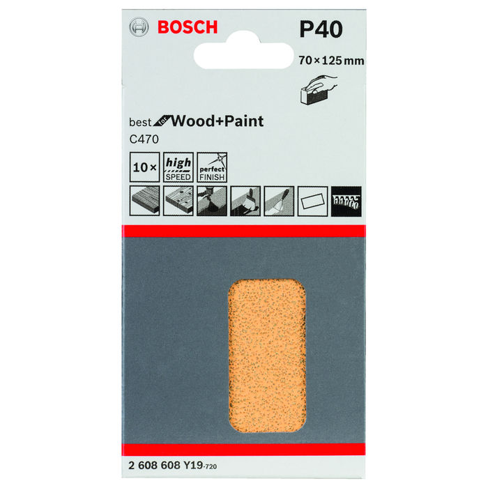 BOSCH Foi abrazive C470, ambalaj de 10 buc.