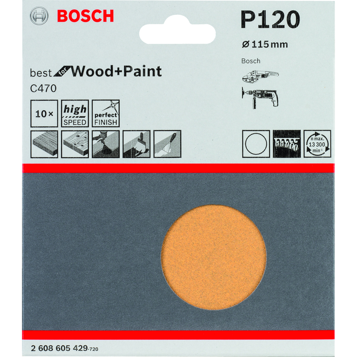 BOSCH Set foi abrazive C470, 10 buc.