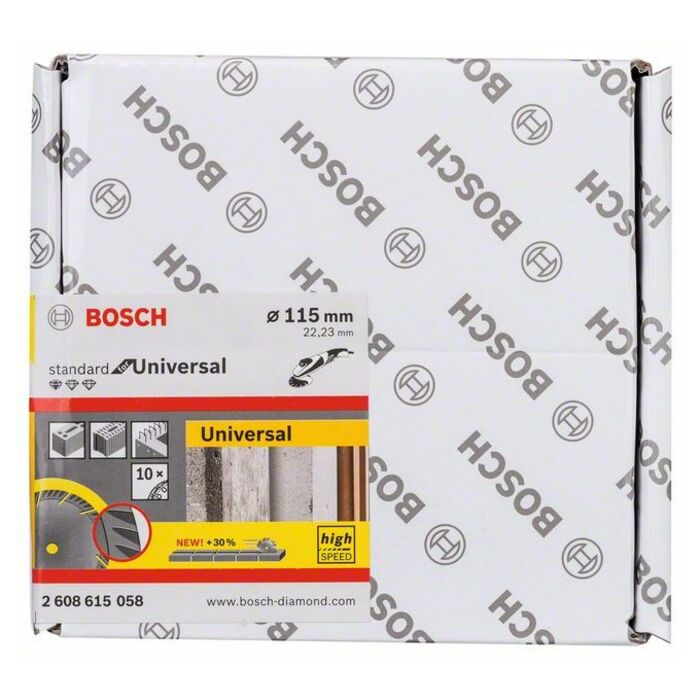 BOSCH Disc de tăiere diamantat Standard for Universal 115x22,23 (ambalaj de 10 buc.)