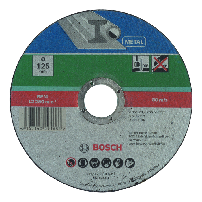 BOSCH DISC TAIERE METAL, 125 x1,6, drept