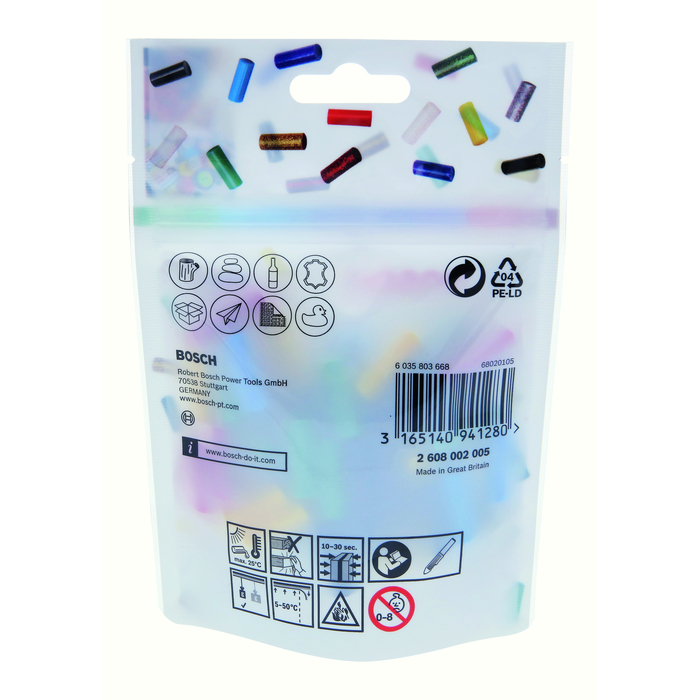BOSCH Set 70 baghete de lipit colorate 7 mm pentru GLUEY