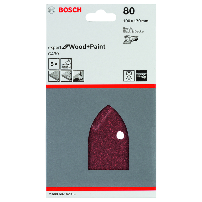 BOSCH Set foi abrazive C430, 5 buc.