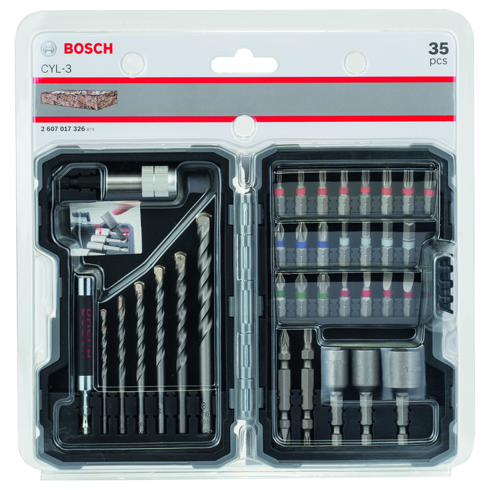 BOSCH Set burghie și capete de şurubelniţă, 35 buc.