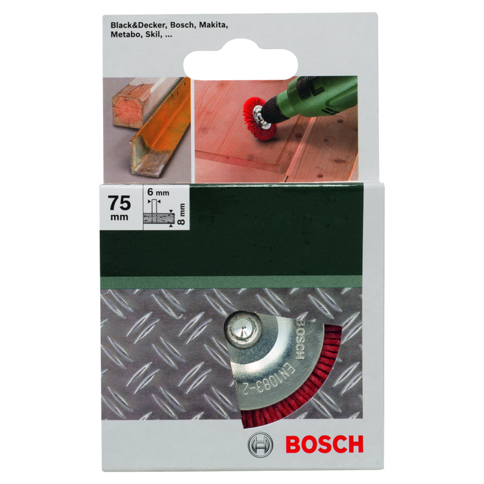 BOSCH Perii-disc pentru maşini de găurit – sârmă de nylon cu material abraziv corindon gran. 80, 75 mm