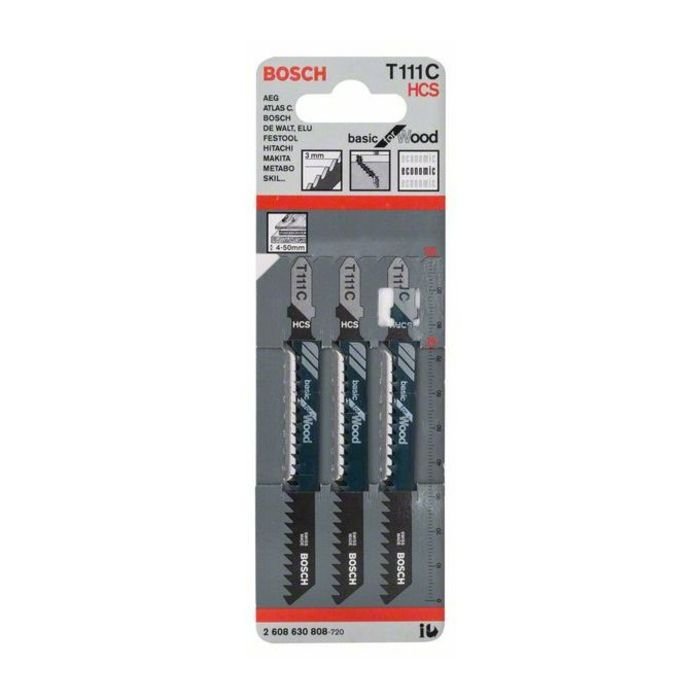 BOSCH Set 3 pânze pentru ferăstrău vertical Basic for Wood
