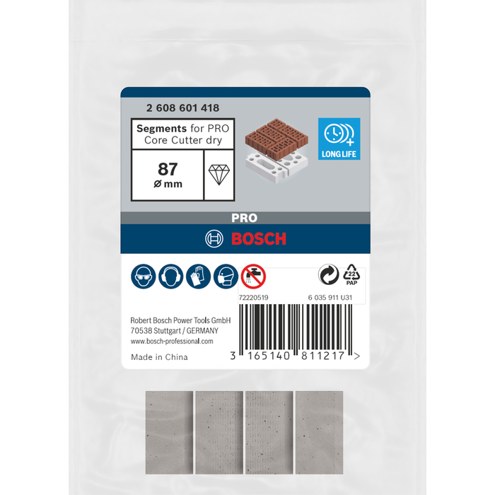 BOSCH Segmente pentru carote diamantate 1 1/4" UNC Best for Universal
