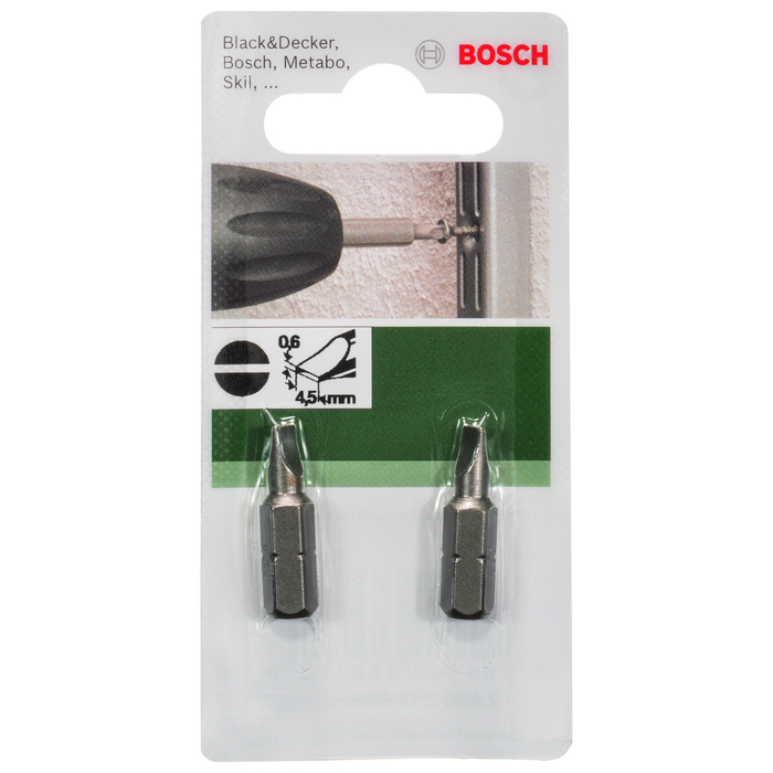 BOSCH Cap de şurubelniţă standard pentru şuruburi longitudinale cu fantă (S)Crestătură S 0,6 x 4,5