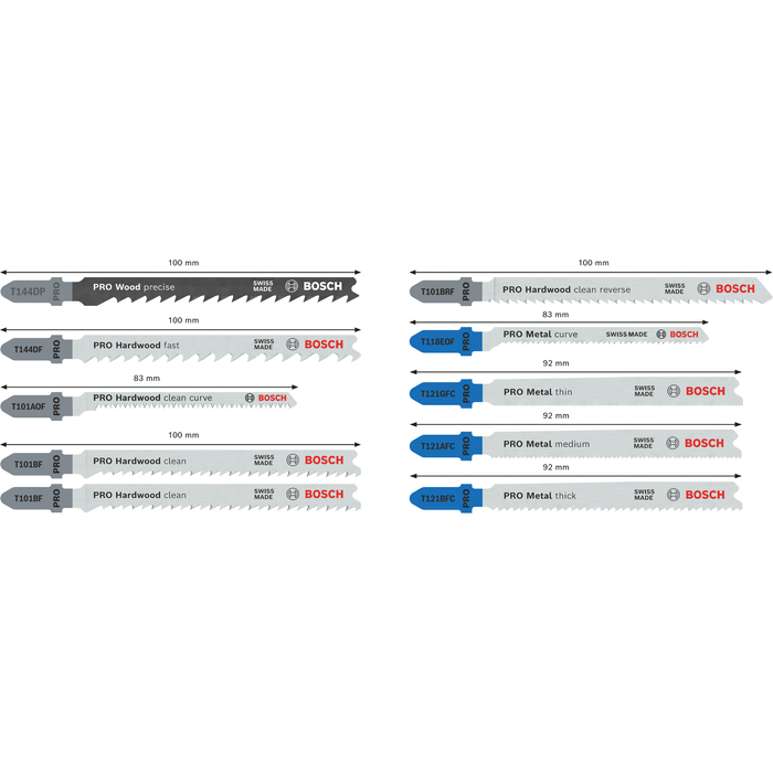 BOSCH Set PRO Wood and Metal, 100 mm, 10 buc.