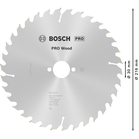 BOSCH PRO Wood Circular Saw Blade, 216 x 2.6 x 30 mm, T34