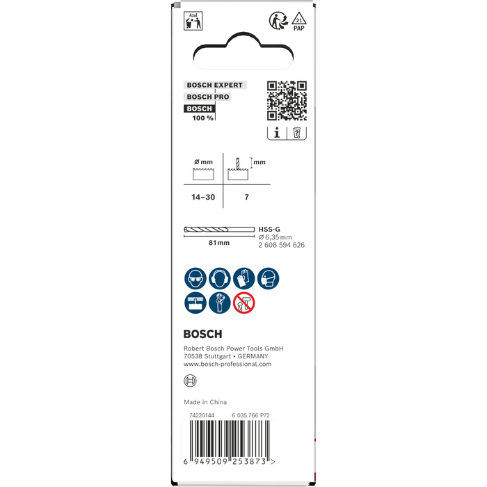 BOSCH Ax de prindere și burghiu pentru găuri pilot pentru carote, 14-30 x 44 mm