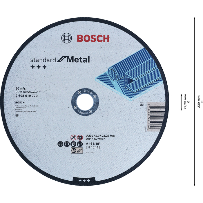 BOSCH Set 25 discuri de tăiere, Standard for Metal