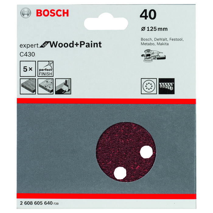 BOSCH Foi abrazive C430, ambalaj de 5 buc.
