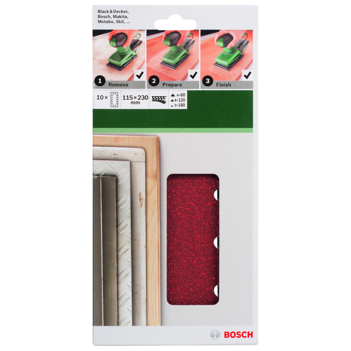 BOSCH Foi abrazive 115x230 mm, R60/R120/R180