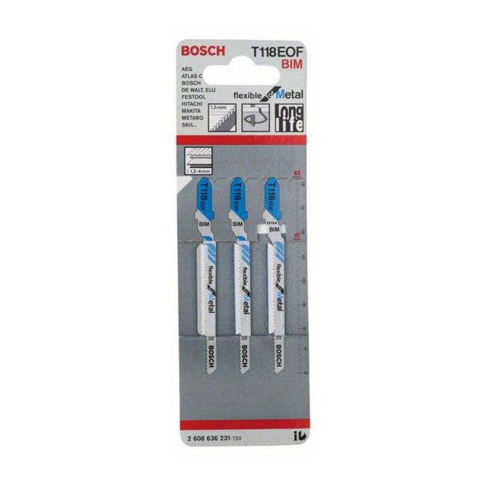 BOSCH Set 3 pânze pentru ferăstrău vertical Flexible for Metal