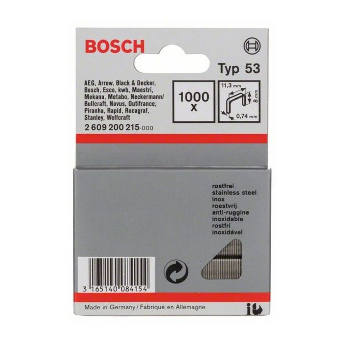 BOSCH Capse din sârmă fină tip 53, inoxidabil