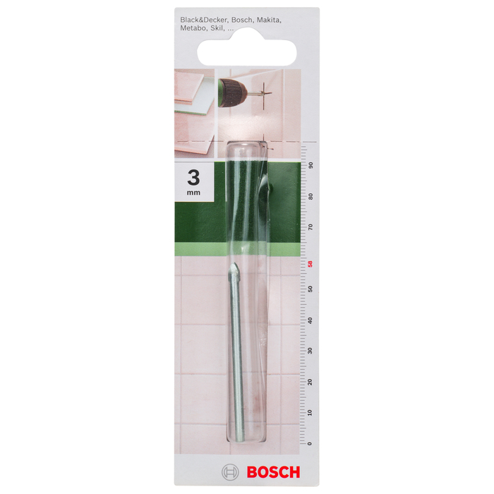 BOSCH Burghiu pentru sticlă şi faianţăD= 3,0 mm; L= 58 mm