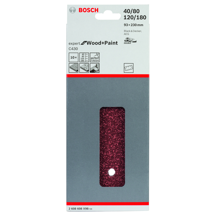 BOSCH Foi abrazive C430, ambalaj de 10 buc.
