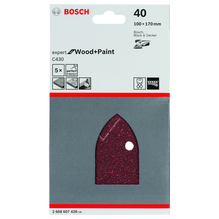 BOSCH Set foi abrazive C430, 5 buc.