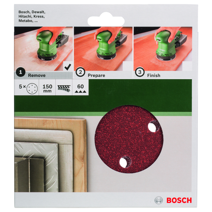 BOSCH Foi abrazive Ø 150 mm, R60, 6 gauri (5)
