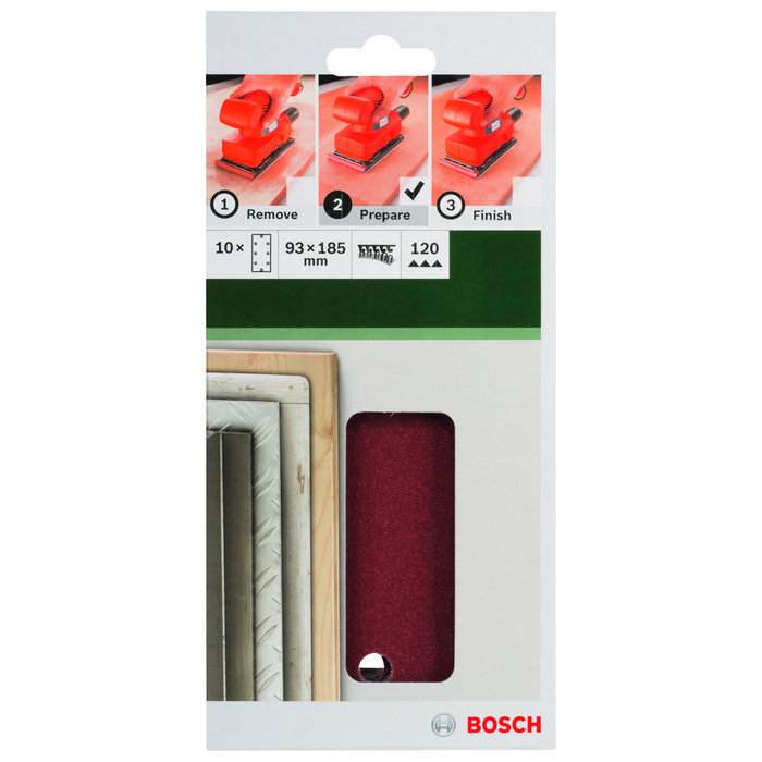 BOSCH Foi abrazive 93x185 mm, R120,8 gauri