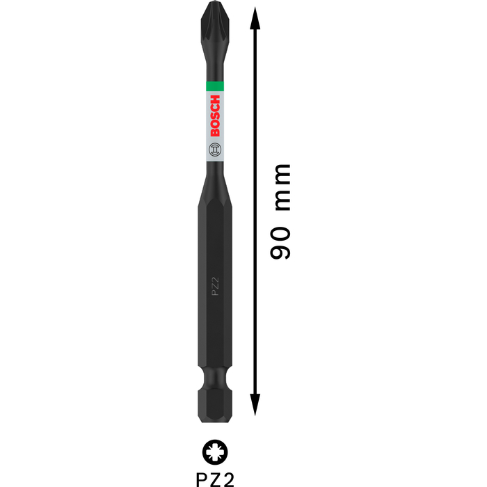 BOSCH Bit de înșurubare PRO Pozidriv Impact, PZ2, 90 mm