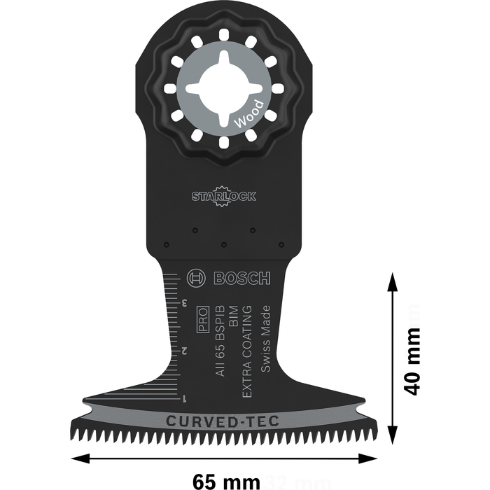 BOSCH Pânză pentru scule multifuncționale PRO AII 65 BSPIB, 65 x 40 mm