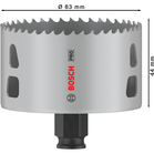 BOSCH Set carote PRO Multi Material PC Plus, 83 mm, 4 bucăți