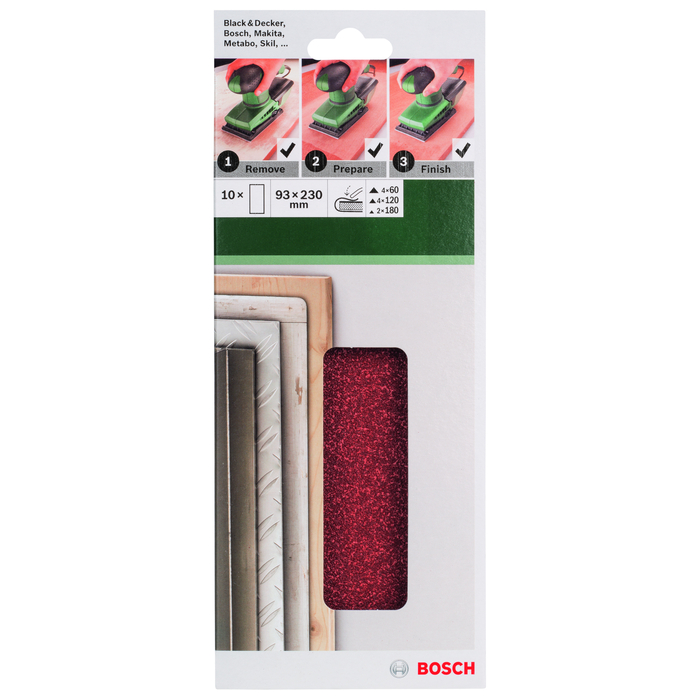 BOSCH Foi abrazive 93x230 mm,R60/R120/R180