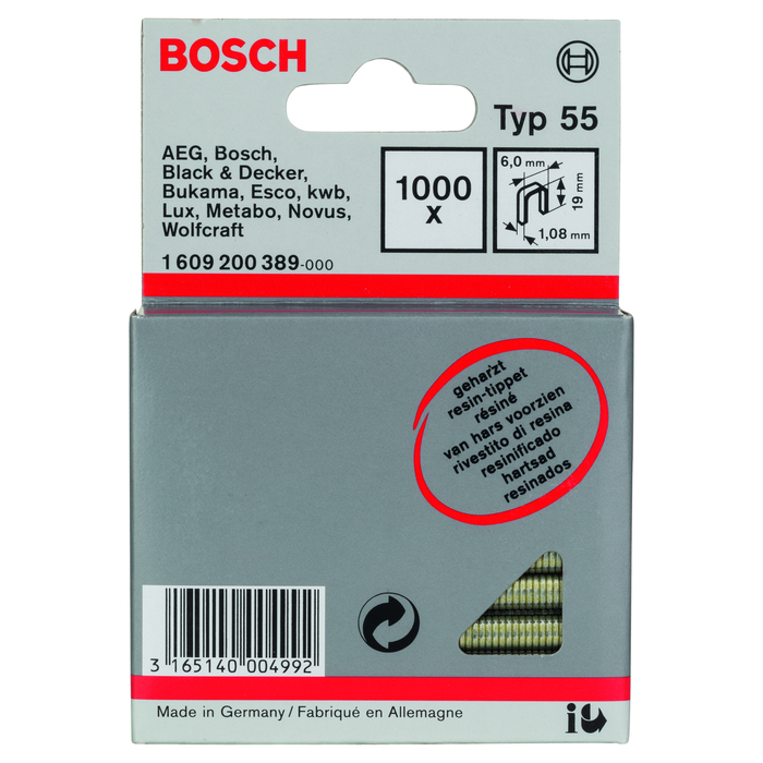 BOSCH Capse cu spate îngust tip 55 cu strat de răşină