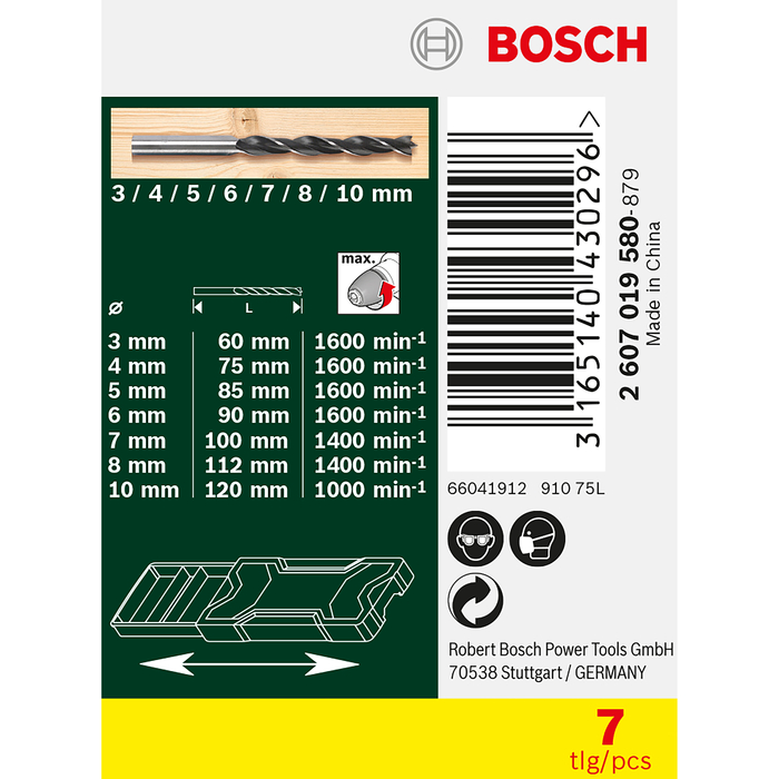 BOSCH Miniset de 7 burghie X-Line pentru lemn