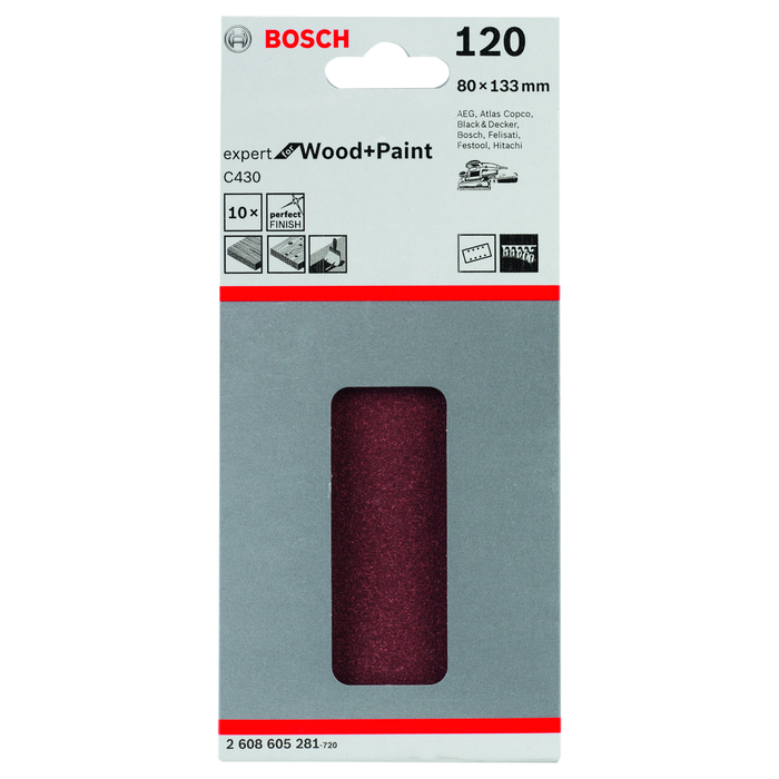 BOSCH Foi abrazive C430, ambalaj de 10 buc.