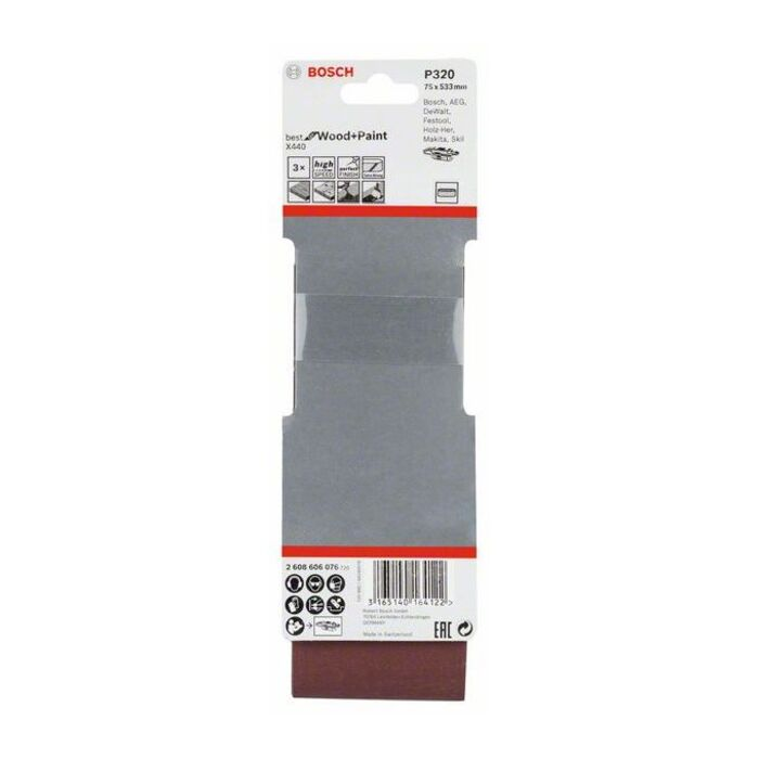 BOSCH Set benzi de şlefuire X440, 3 buc.