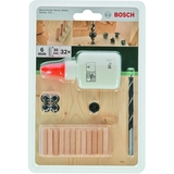 BOSCH Set 25 de dibluri 6 mm + 4 marcatoare + opritor + burghiu lemn 6 mm