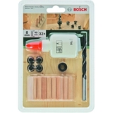 BOSCH Set 25 de dibluri 8 mm + 4 marcatoare + opritor + burghiu lemn 8 mm